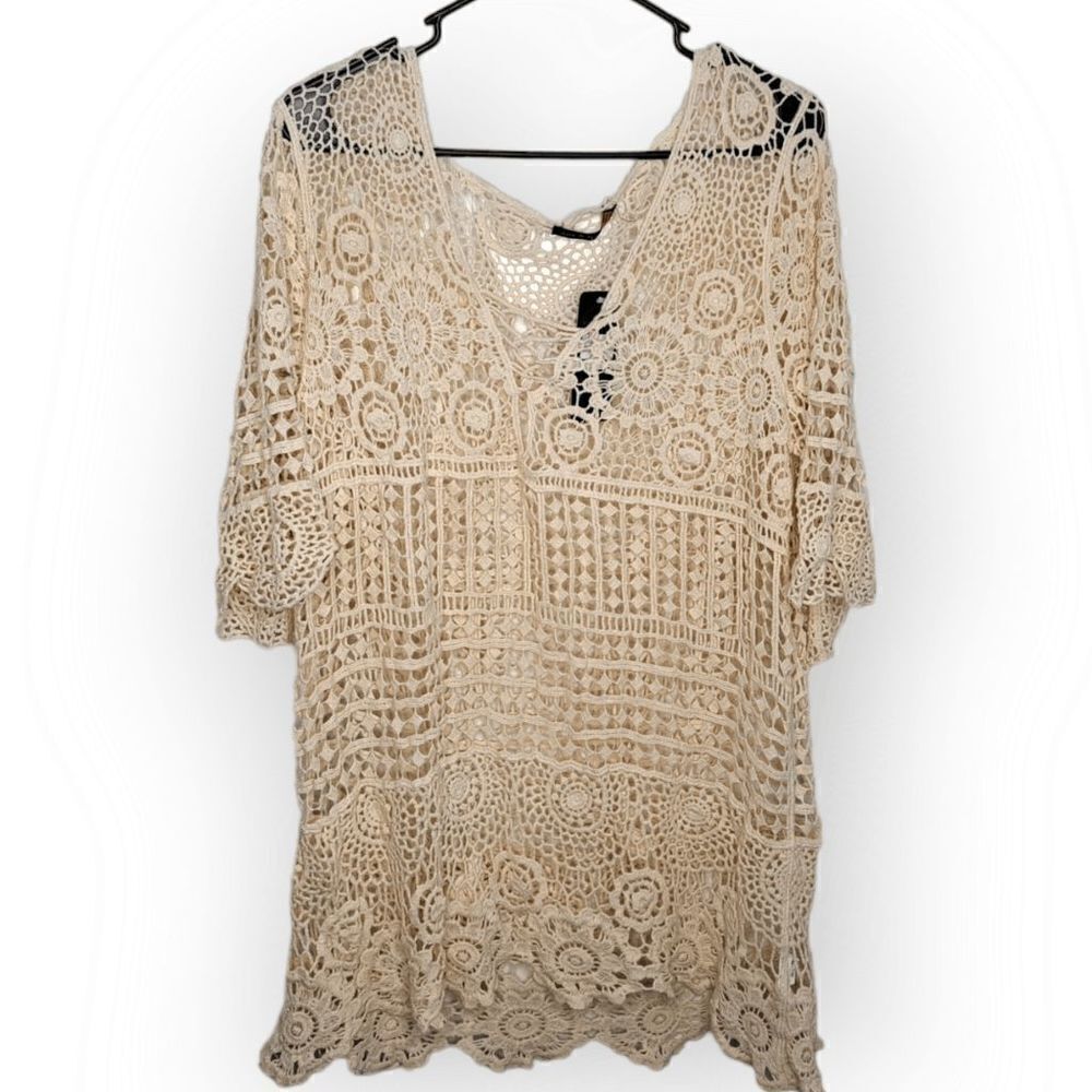 Ana & Rose Women's Crochet Tunic Top size Small